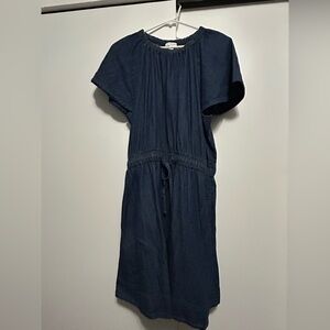 Elegant Navy Blue Denim Dress